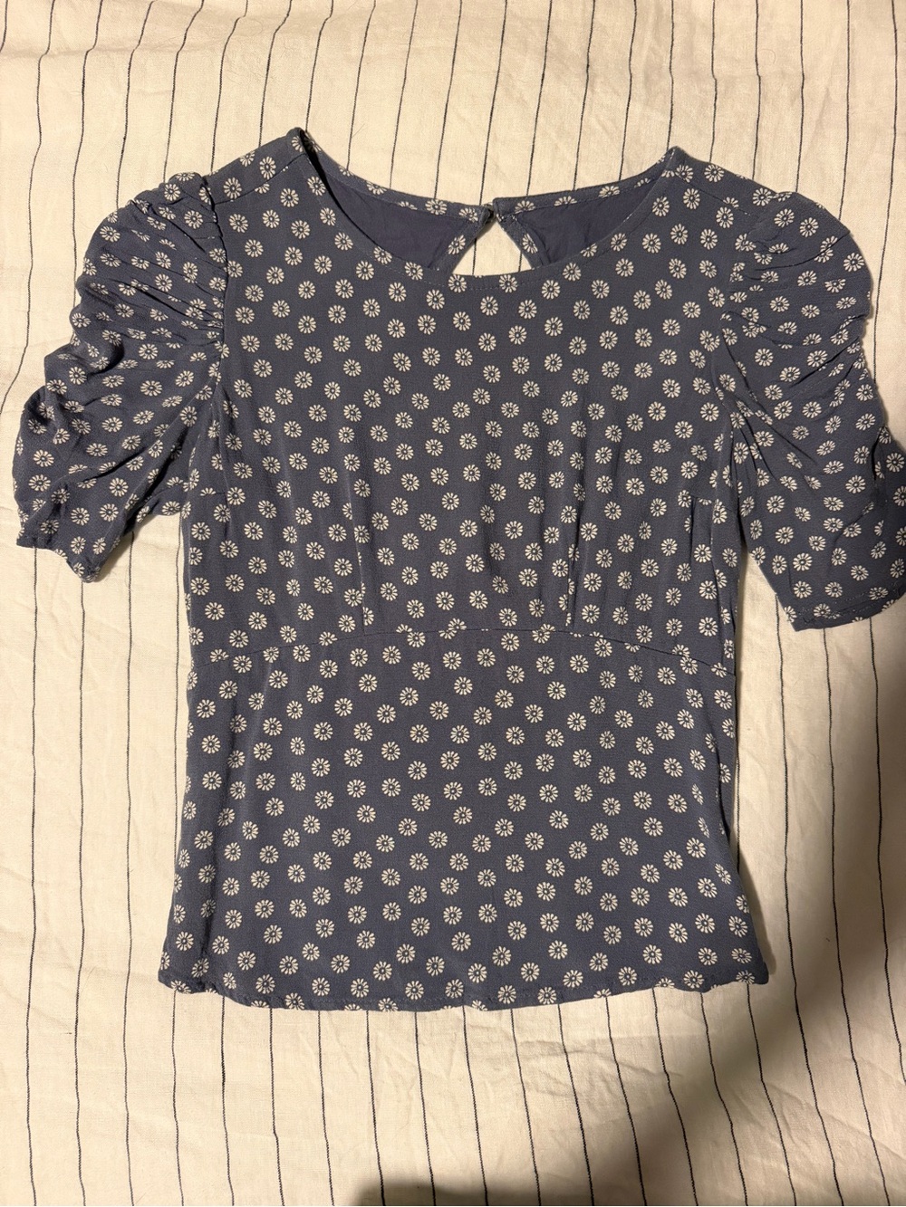 Abercrombie & Fitch Blue Daisy Puff-Sleeve Top